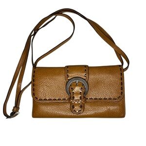 Brighton Brown Leather Trifold Wallet Style Crossbody